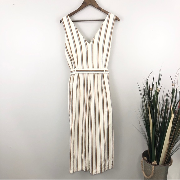 Madewell Cream Stripe Pull On Jumpsuit - Picture 9 of 12